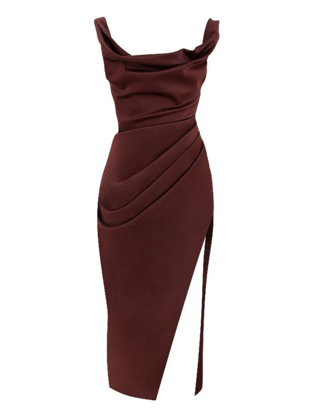 NEW, House of CB Raisin Off Shoulder Corset Dress in brown Sz L #MD2613